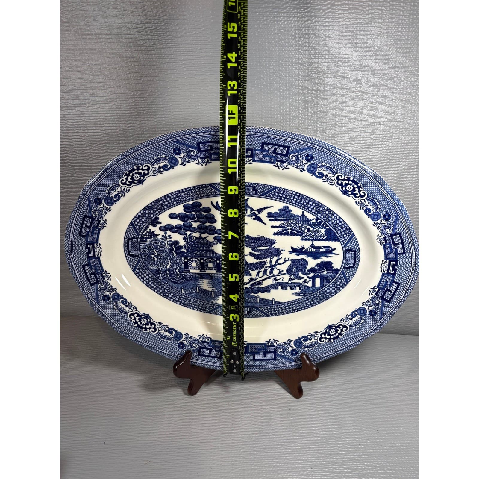 Legend British Heritage Blue Willow Oval Serving Platter Earthenware 15.5 Inch - Thumbnail 6