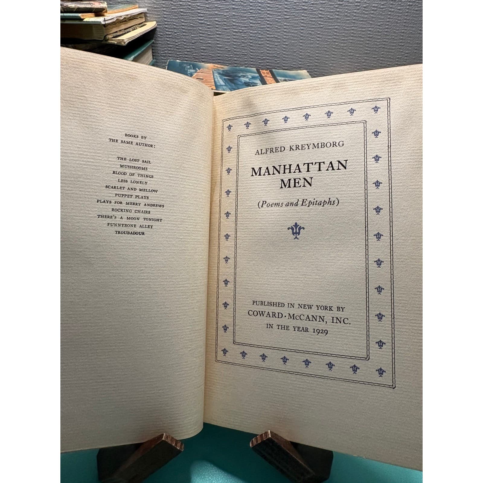1929 Manhattan Men Poems and Epitaphs Alfred Kreymborg First Edition Hardcover - Thumbnail 5