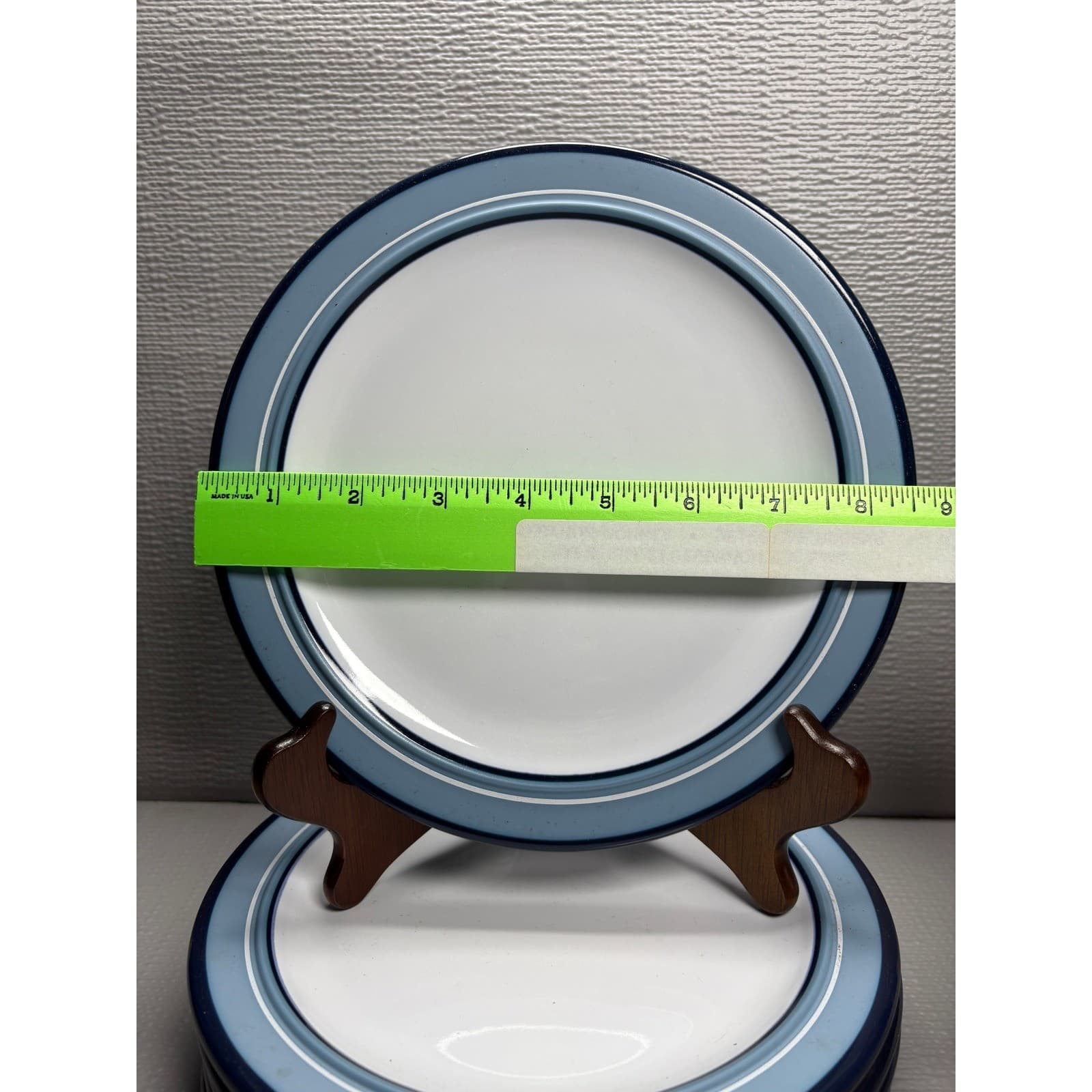 Arita Genesis Blue 4244 Salad Dessert Plates Set of 6 Japan Stoneware 8.25 Inch - Thumbnail 4