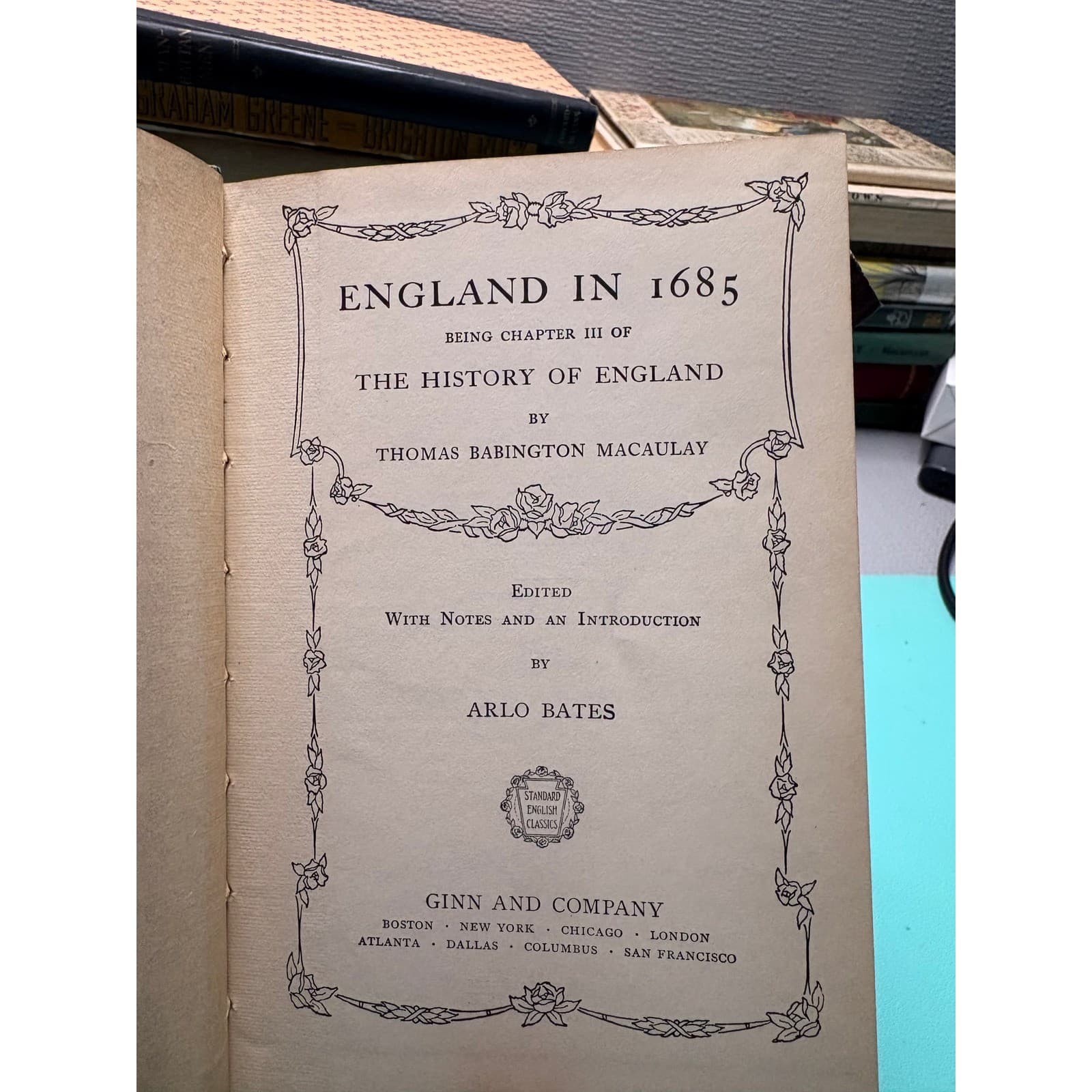 1905 England in 1685 Thomas Babington Macaulay Ginn and Company Hardcover 1905 - Thumbnail 5