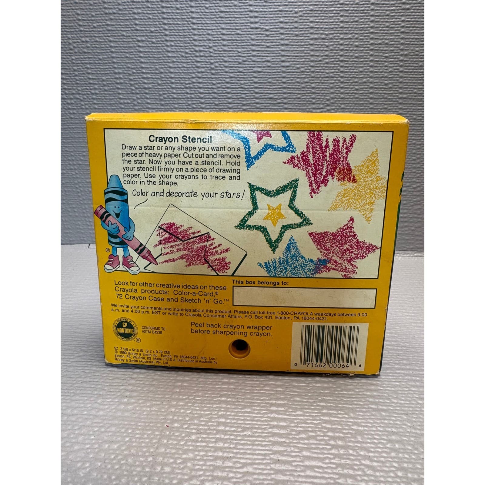 Vintage 1990 Crayola 64 Crayons Box with Built-In Sharpener Retro Art Supplies - Thumbnail 3
