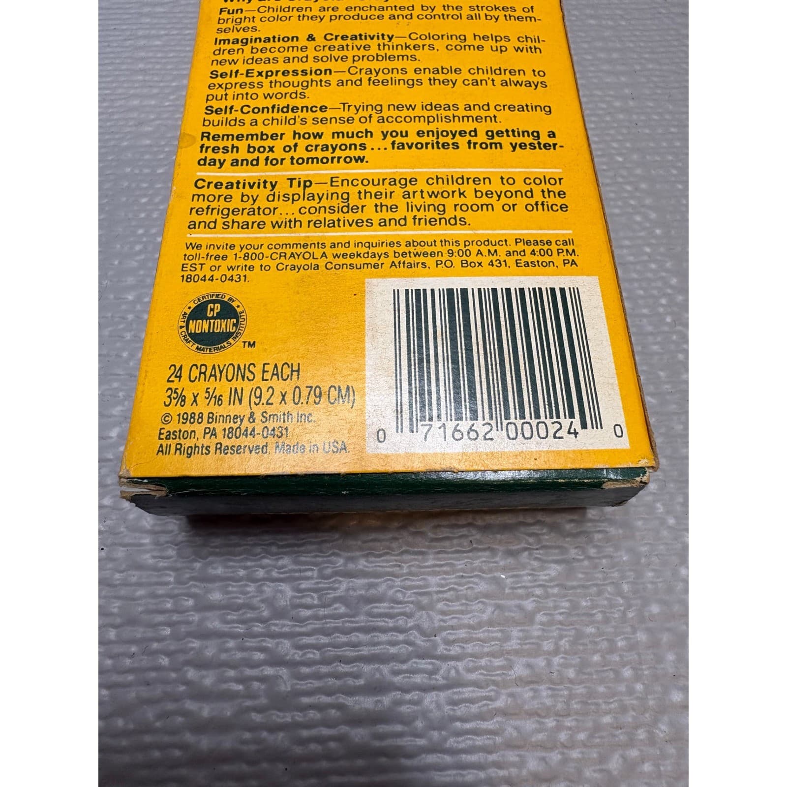 Vintage 1988 Crayola Crayons 24 Count Box Binney & Smith 52-3024 Made in USA - Thumbnail 4
