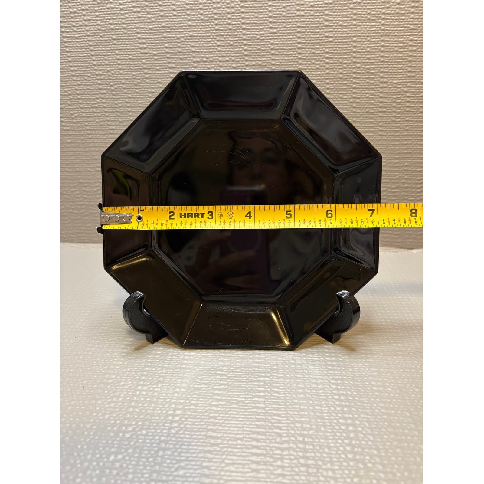 Set of 4 Arcoroc France Octime Black Octagon Glass Salad Dessert Plates 7.5in - Thumbnail 6