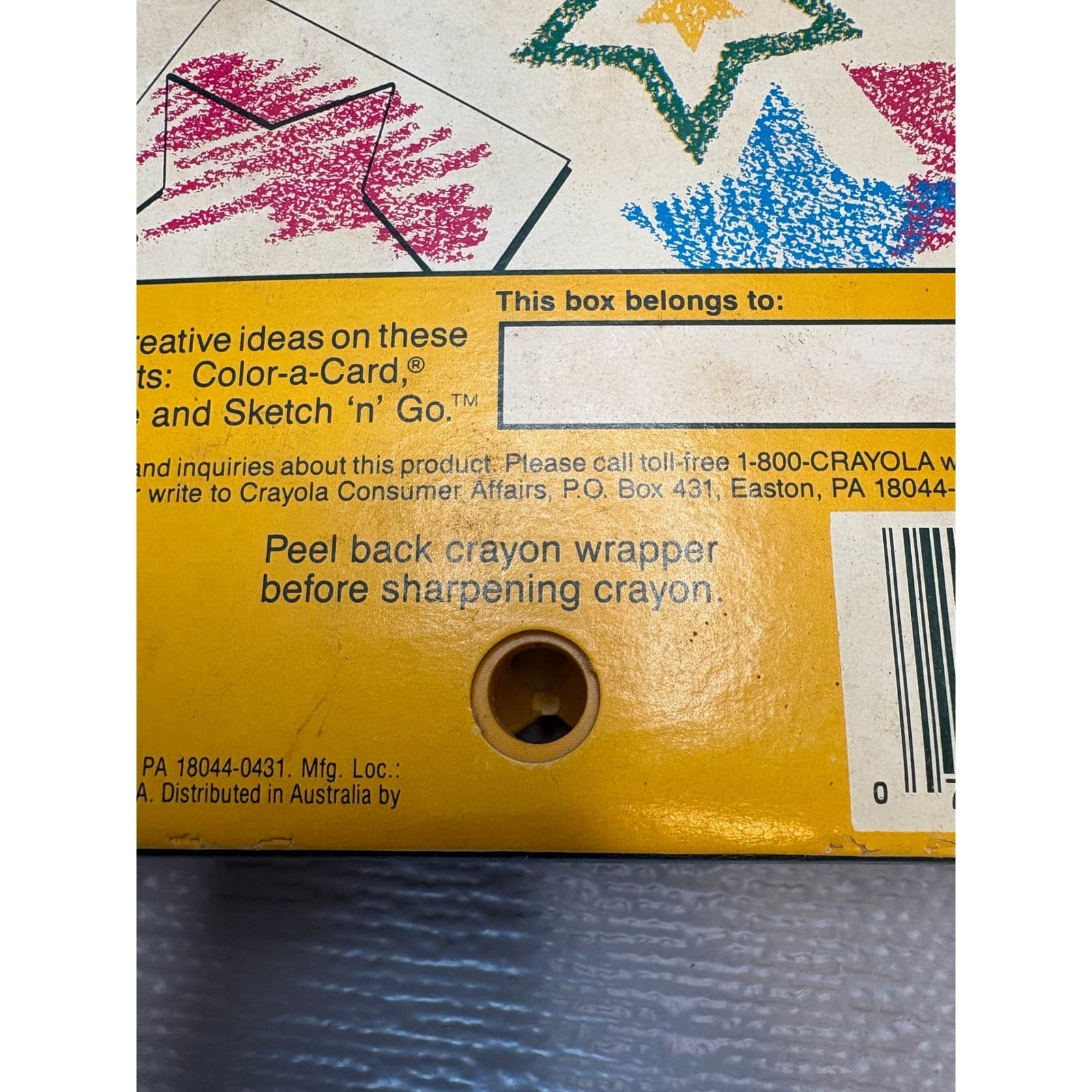 Vintage 1990 Crayola 64 Crayons Box with Built-In Sharpener Retro Art Supplies - Thumbnail 7
