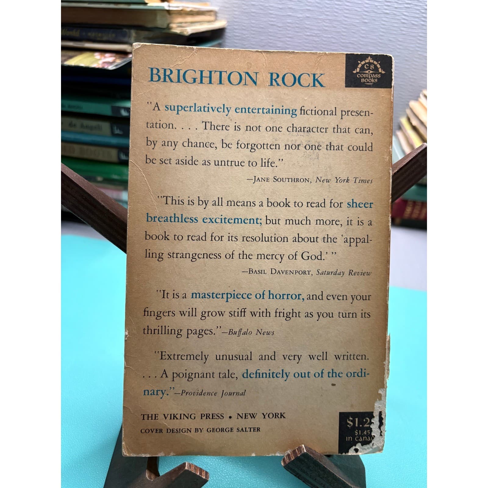 Brighton Rock Graham Greene 1956 Compass Books Viking Press Vintage Paperback - Thumbnail 3