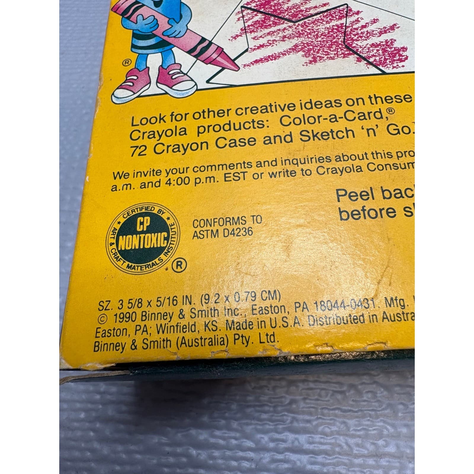 Vintage 1990 Crayola 64 Crayons Box with Built-In Sharpener Retro Art Supplies - Thumbnail 5