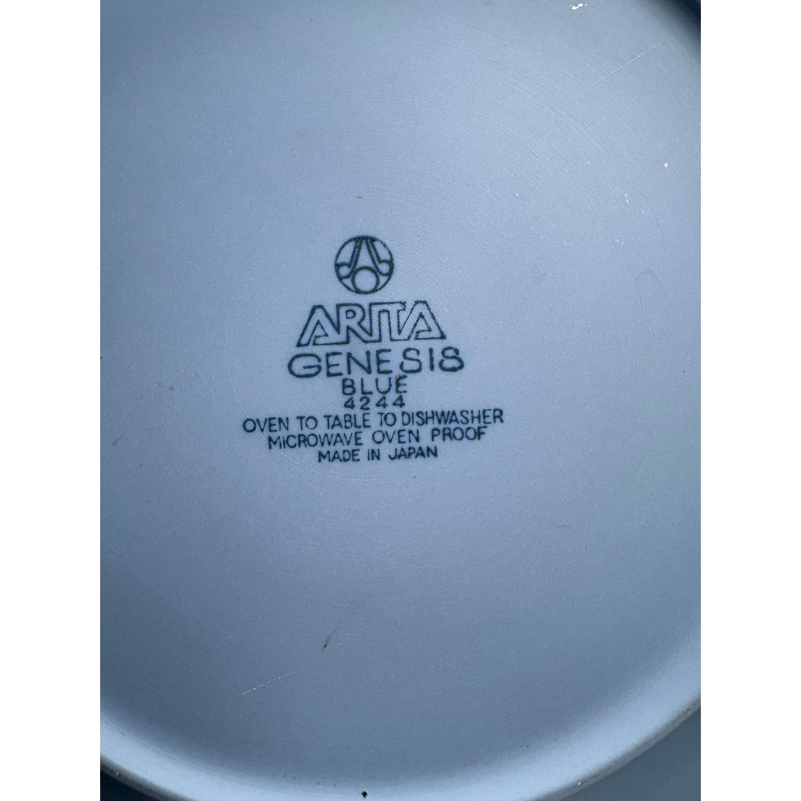 Arita Genesis Blue 4244 Salad Dessert Plates Set of 6 Japan Stoneware 8.25 Inch - Thumbnail 3