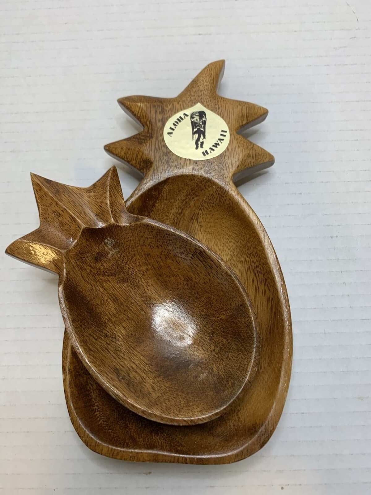 Vintage Monkey Pod Pineapple Bowl Dishes Made In Philippines - Thumbnail 3