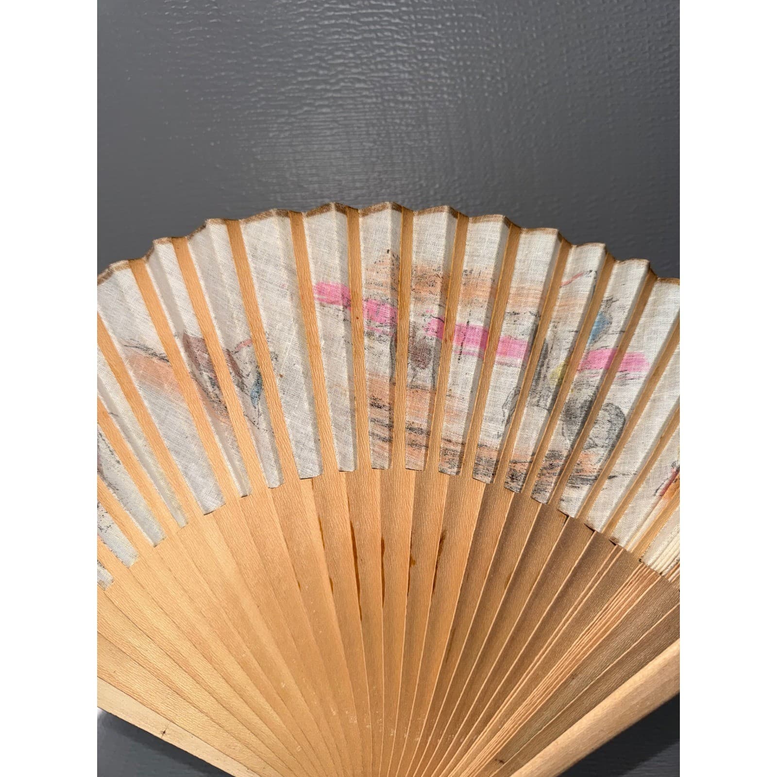 Vintage Spanish Bullfighting Hand Painted Folding Fan Matador Scene 16 Inch - Thumbnail 6