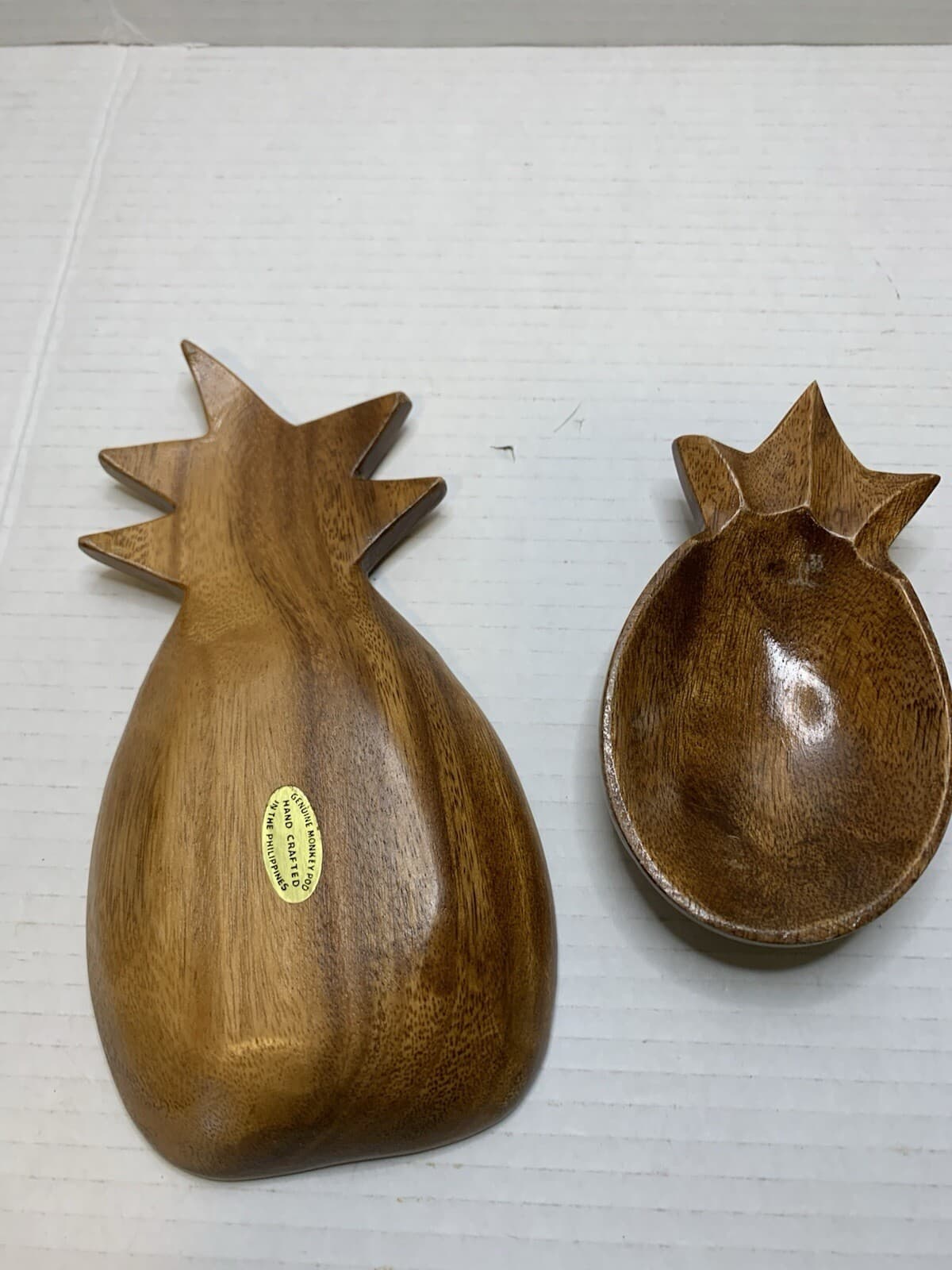 Vintage Monkey Pod Pineapple Bowl Dishes Made In Philippines - Thumbnail 2