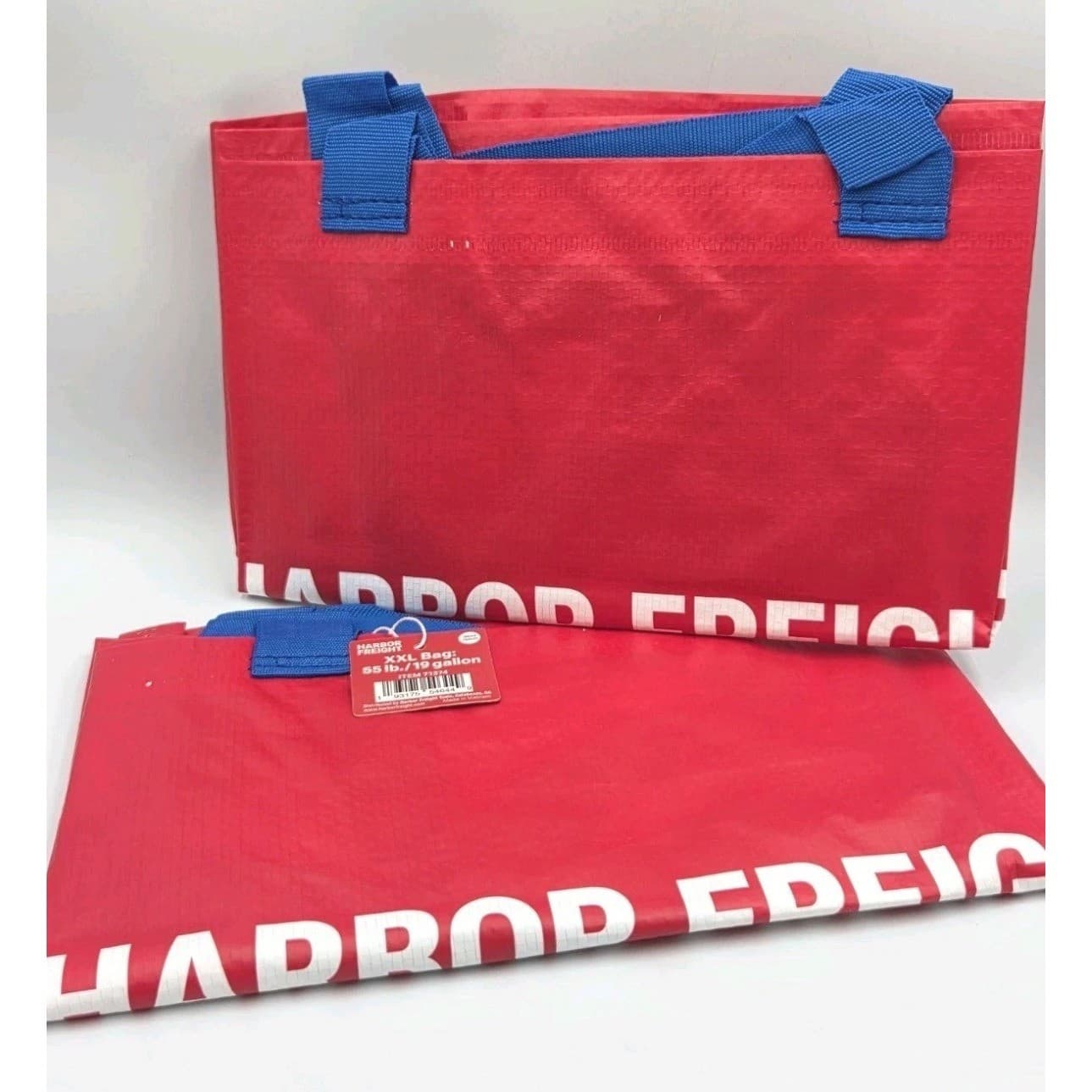 2 Pack Harbor Freight XXL Reusable Tote Bags Red 55 lb. / 19 Gallon FRAKTA Bags - Thumbnail 5