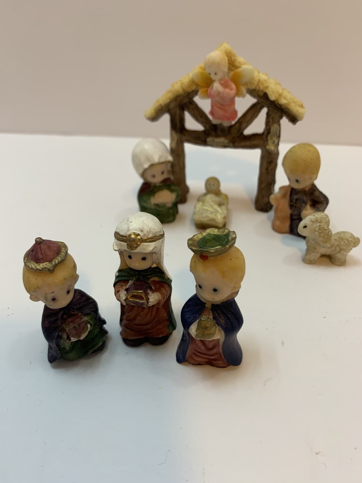 Miniature Nativity Scene Christmas Ornaments Decor Figure 8 Pc Nativity Set - Thumbnail 3