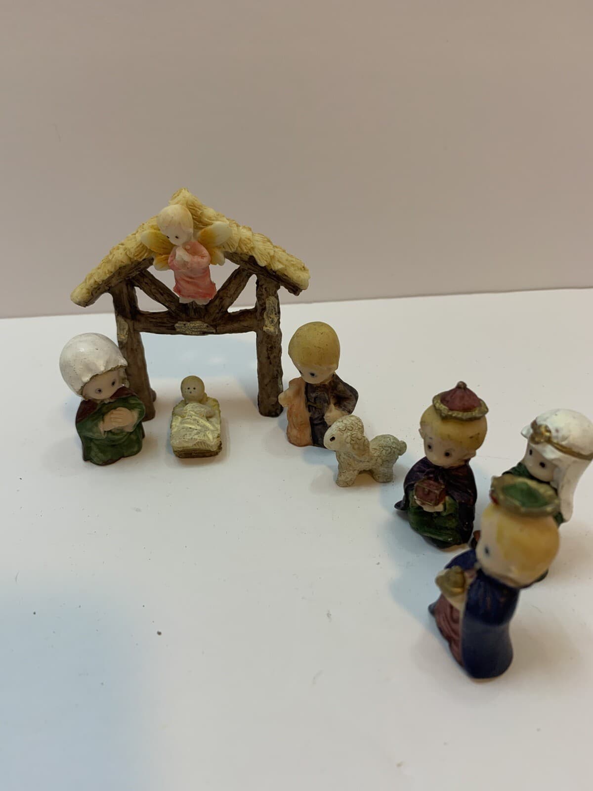 Miniature Nativity Scene Christmas Ornaments Decor Figure 8 Pc Nativity Set - Thumbnail 2