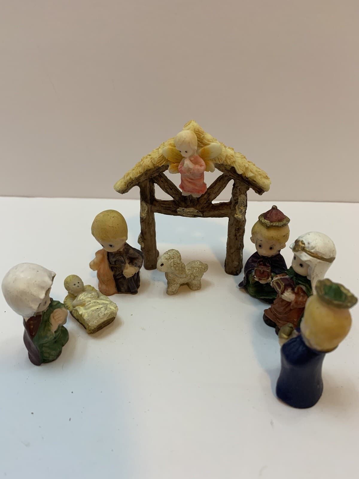 Miniature Nativity Scene Christmas Ornaments Decor Figure 8 Pc Nativity Set - Thumbnail 5