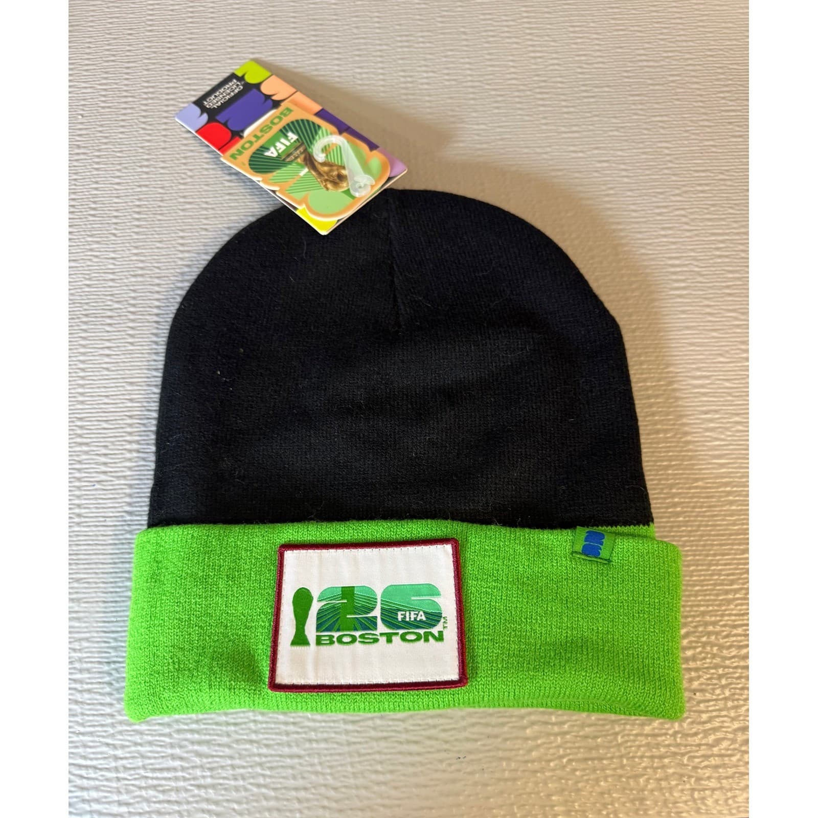 FIFA World Cup 2026 Boston PB1 Patch Beanie Black Green Official Licensed Hat - Thumbnail 2