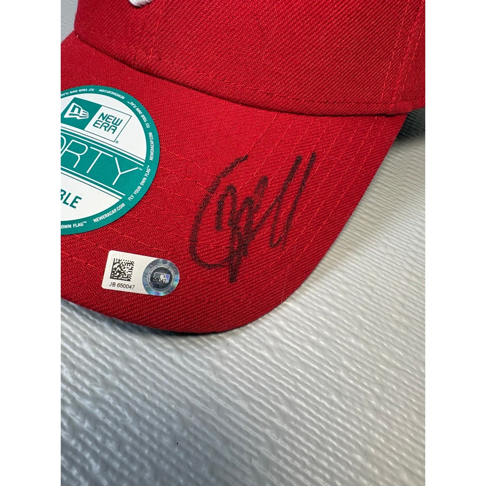 Philadelphia Phillies New Era Signed Hat JP Crawford Bobblehead MLB Auth Red Cap - Thumbnail 3
