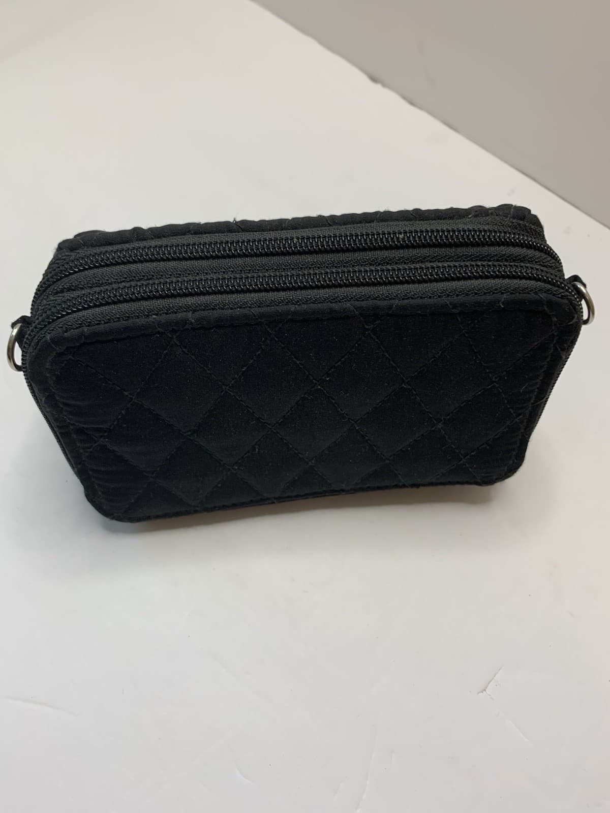 Vera Bradley Women's Black Quilted Convertible Zip-Around Wallet NO STRAP - Thumbnail 3