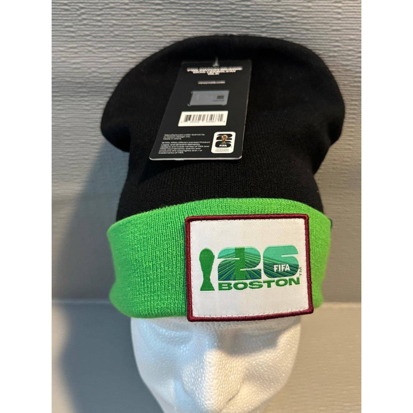 FIFA World Cup 2026 Boston PB1 Patch Beanie Black Green Official Licensed Hat - Thumbnail 8