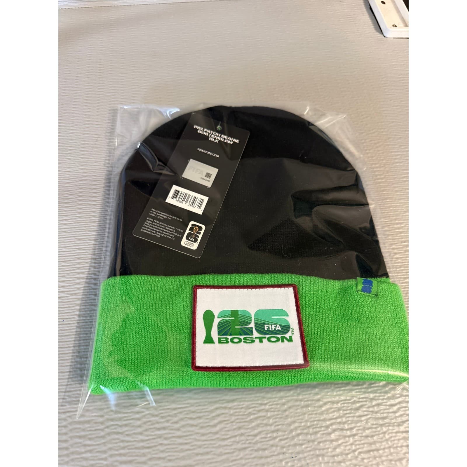 FIFA World Cup 2026 Boston PB1 Patch Beanie Black Green Official Licensed Hat - Thumbnail 6