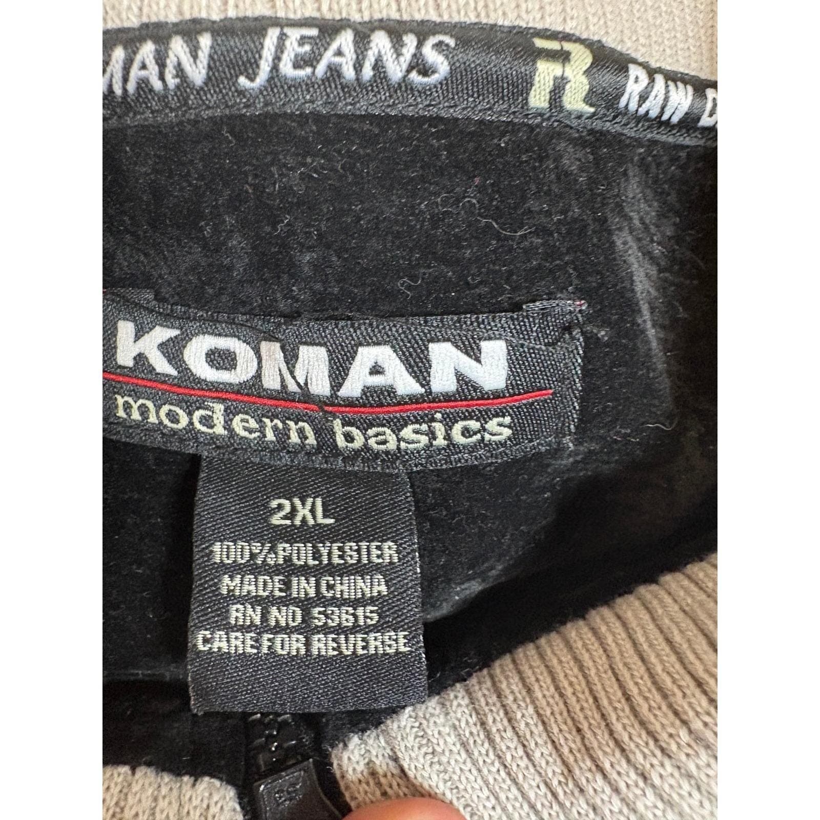 VTG Koman Modern Basics Mens 2XL Velour Track Jacket Black Full Zip 9763ST NWT - Thumbnail 10