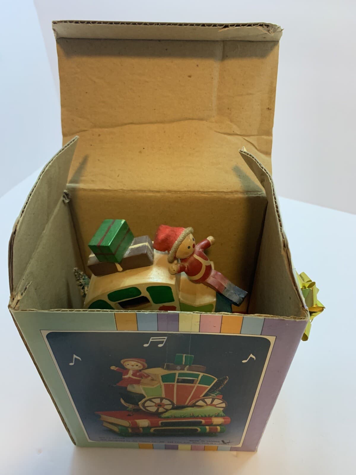 Vintage Jay Import Co Wooden Action Musical Elf on Stagecoach Books 16-9844D - Thumbnail 7