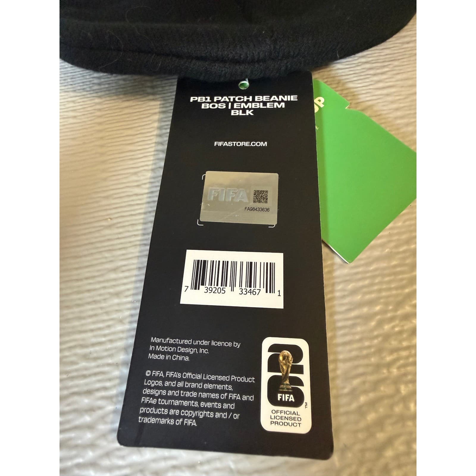 FIFA World Cup 2026 Boston PB1 Patch Beanie Black Green Official Licensed Hat - Thumbnail 5