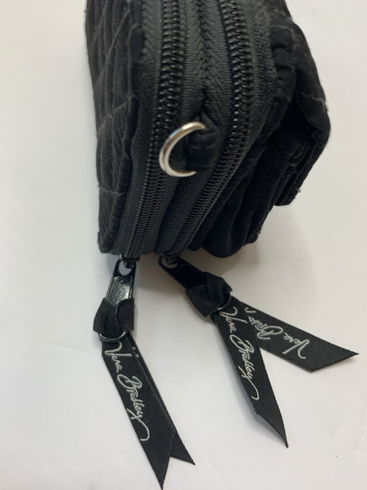 Vera Bradley Women's Black Quilted Convertible Zip-Around Wallet NO STRAP - Thumbnail 4