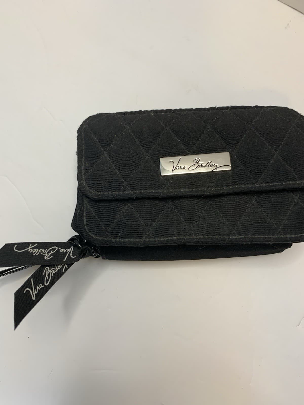 Vera Bradley Women's Black Quilted Convertible Zip-Around Wallet NO STRAP - Thumbnail 2