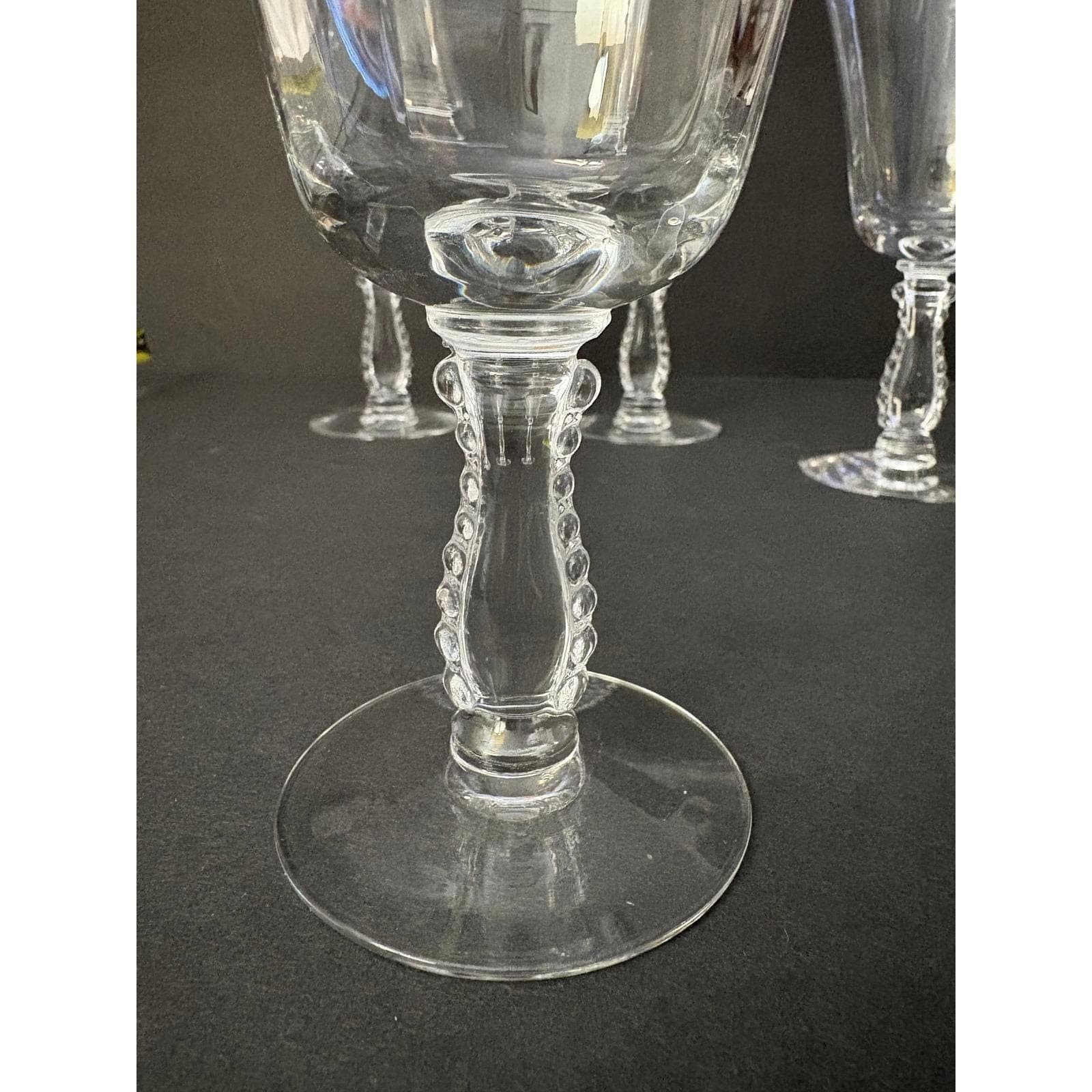Vintage Set of 6 Silver Flutes By Fostoria Water Goblets - Thumbnail 4