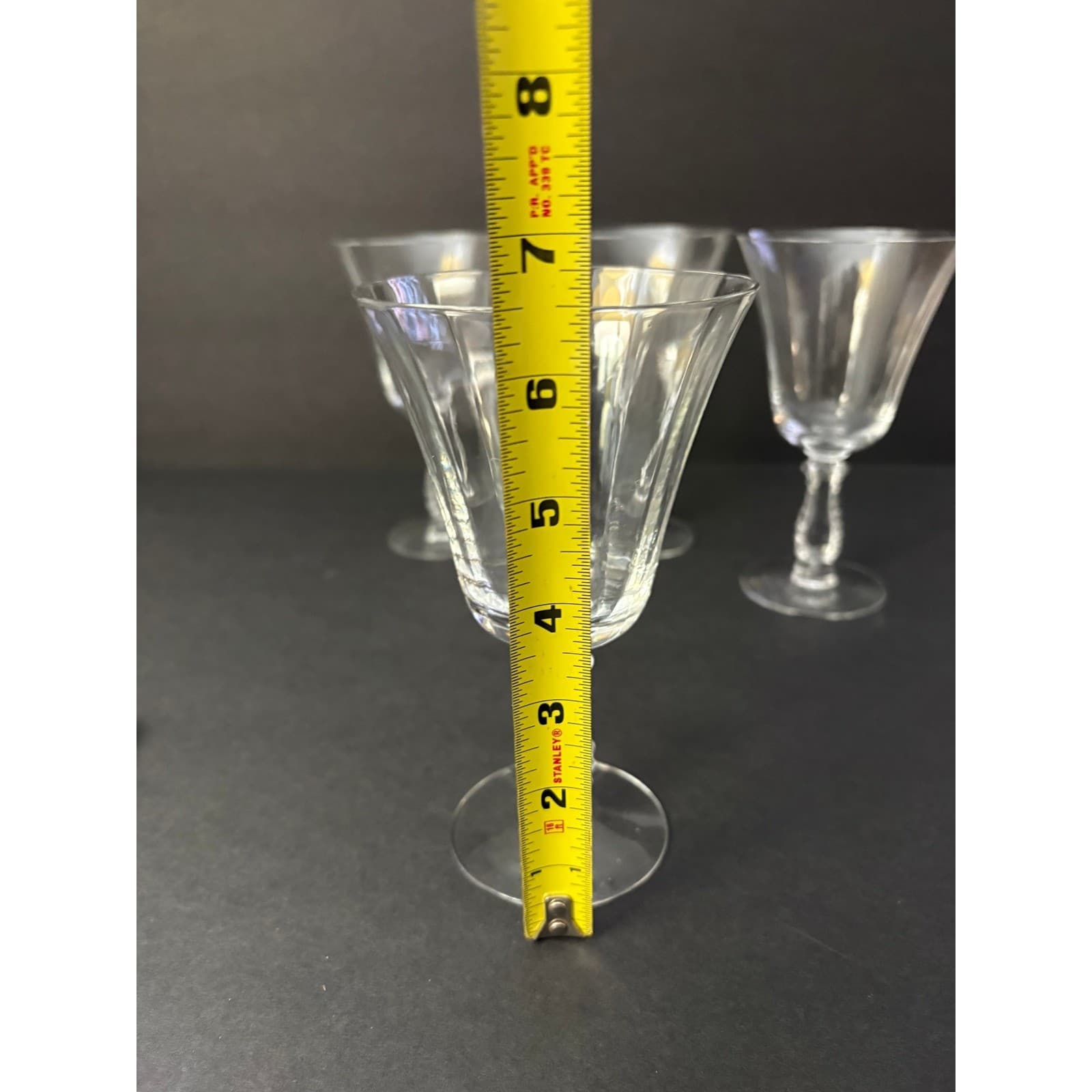 Vintage Set of 4 Silver Flutes By Fostoria Water Goblets - Thumbnail 7