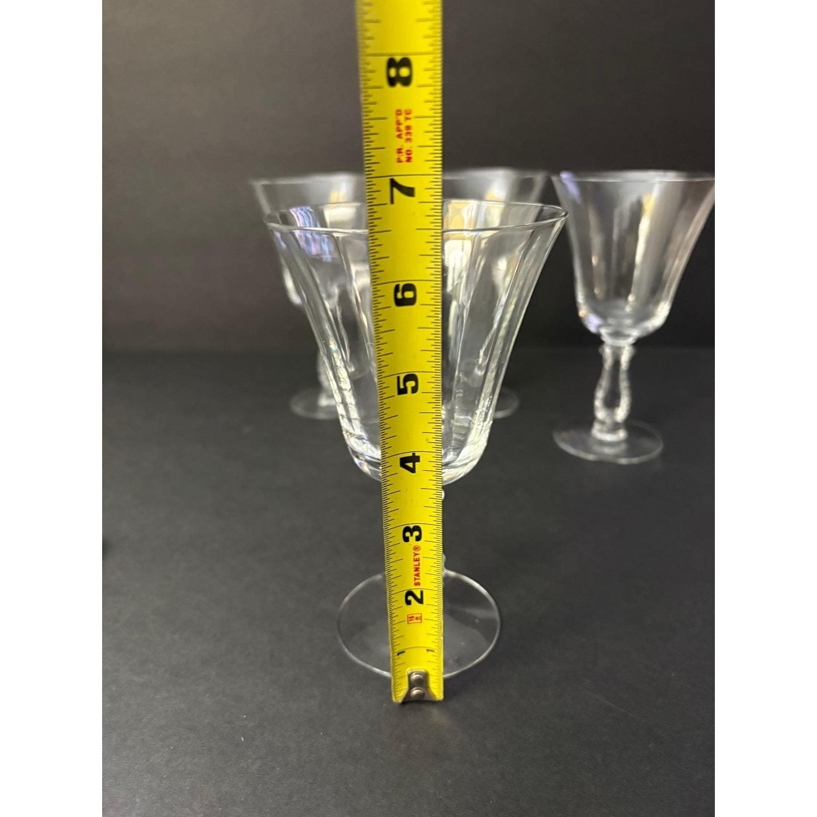 Vintage Set of 6 Silver Flutes By Fostoria Water Goblets - Thumbnail 7