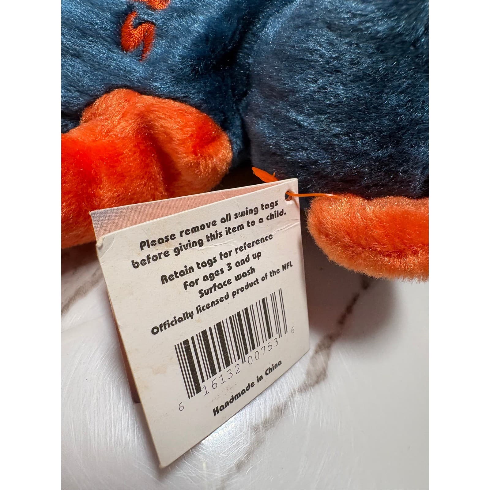 Chicago Bears Salvino's NFL Team 2000 Bammers Plush Bear Navy Orange Collectible - Thumbnail 7