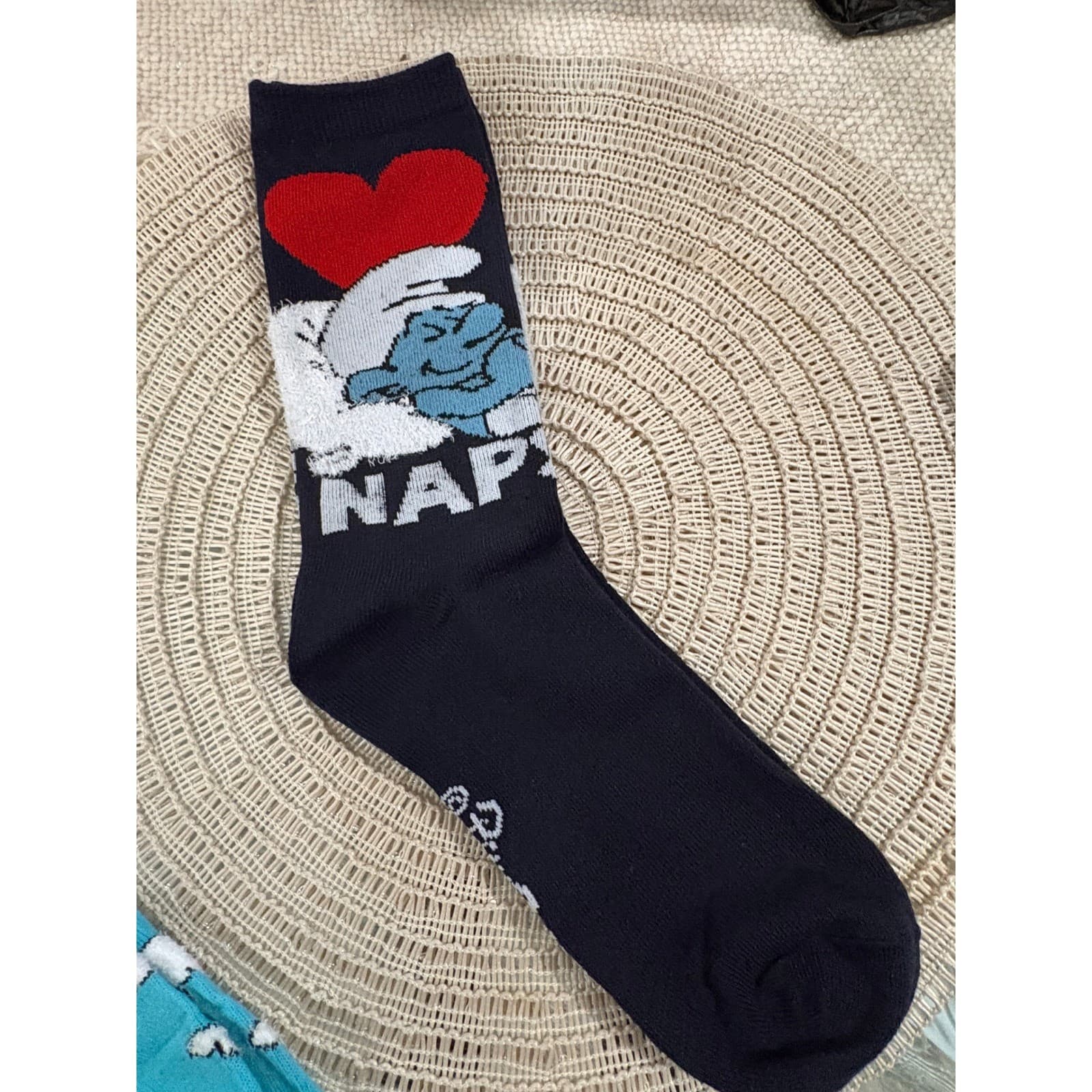 The Smurfs Crew Socks 3 Pairs Navy Blue Grey Naps Size 6-12 - Thumbnail 7