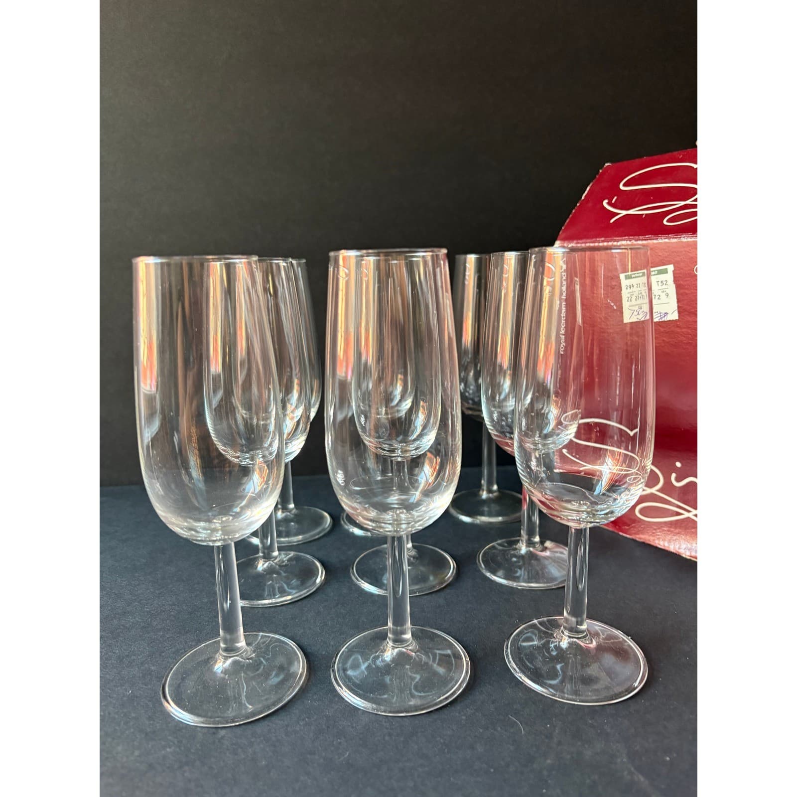Royal Leerdam Simplicity Champagne Flutes Set of 9 Glasses 6.5oz - Thumbnail 2