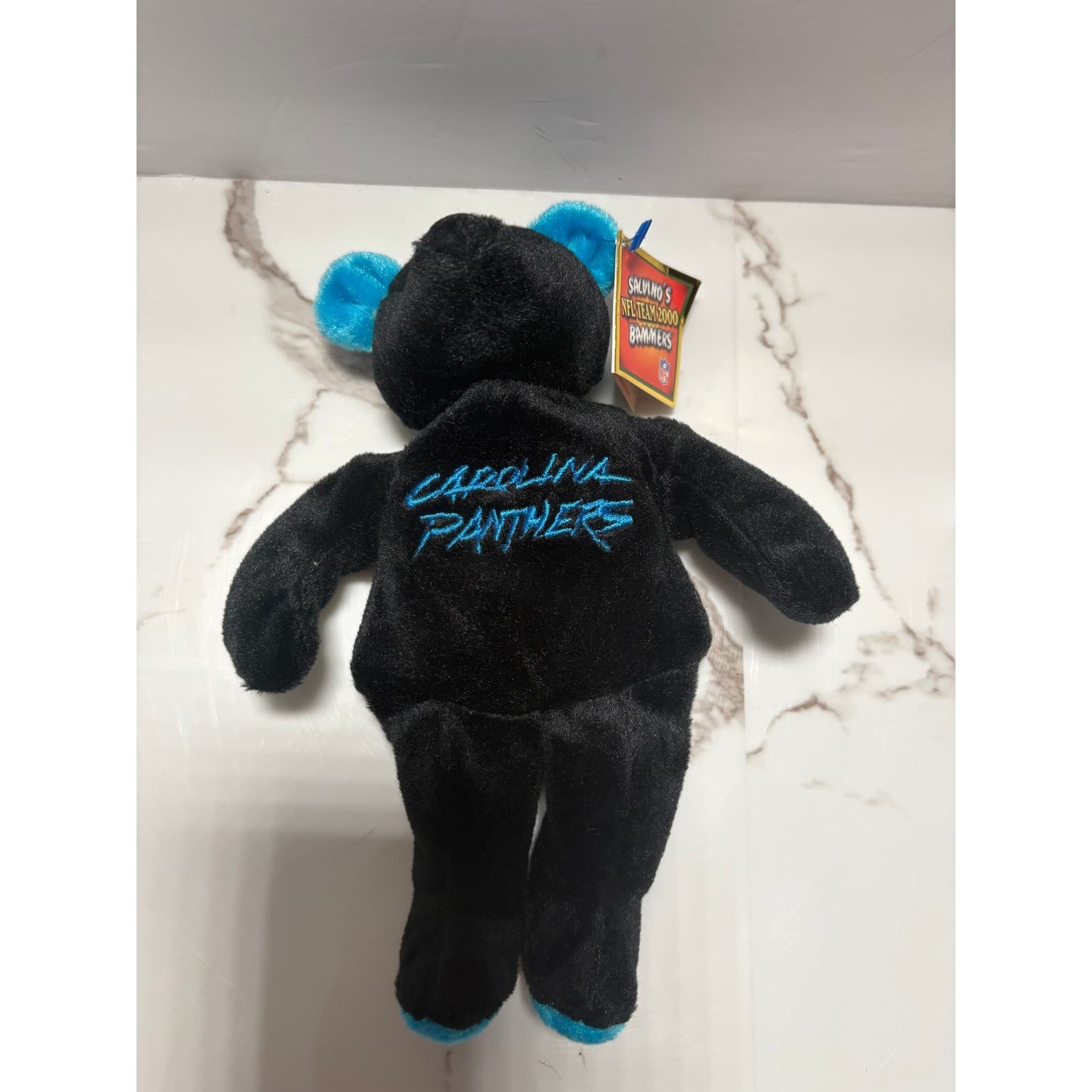 NFL Team 2000 Bammers Carolina Panthers Plush Bear Black Blue Collectible VTG - Thumbnail 3