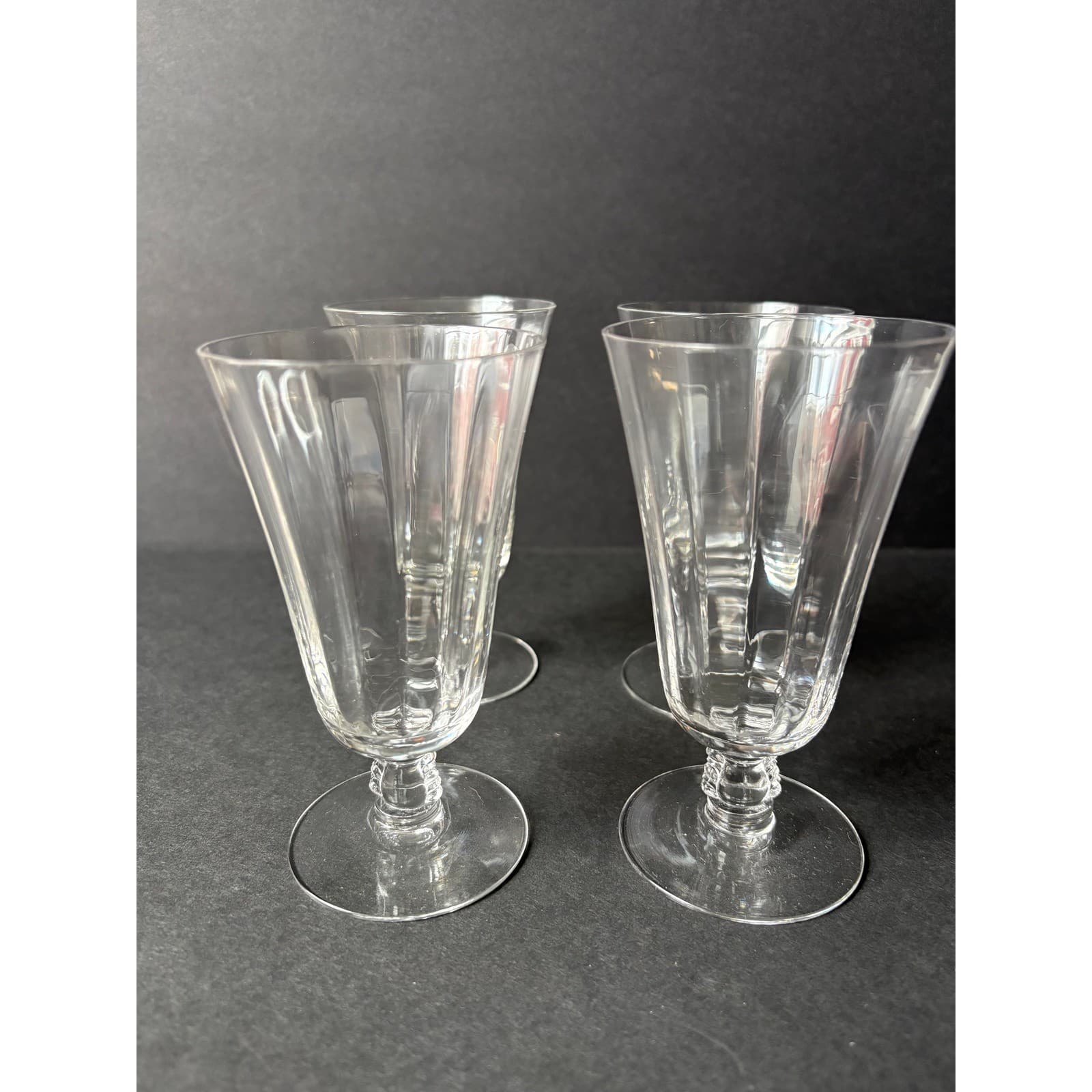 Set of 4 Vintage Silver Flutes By Fostoria Iced Tea Glasses - Thumbnail 3