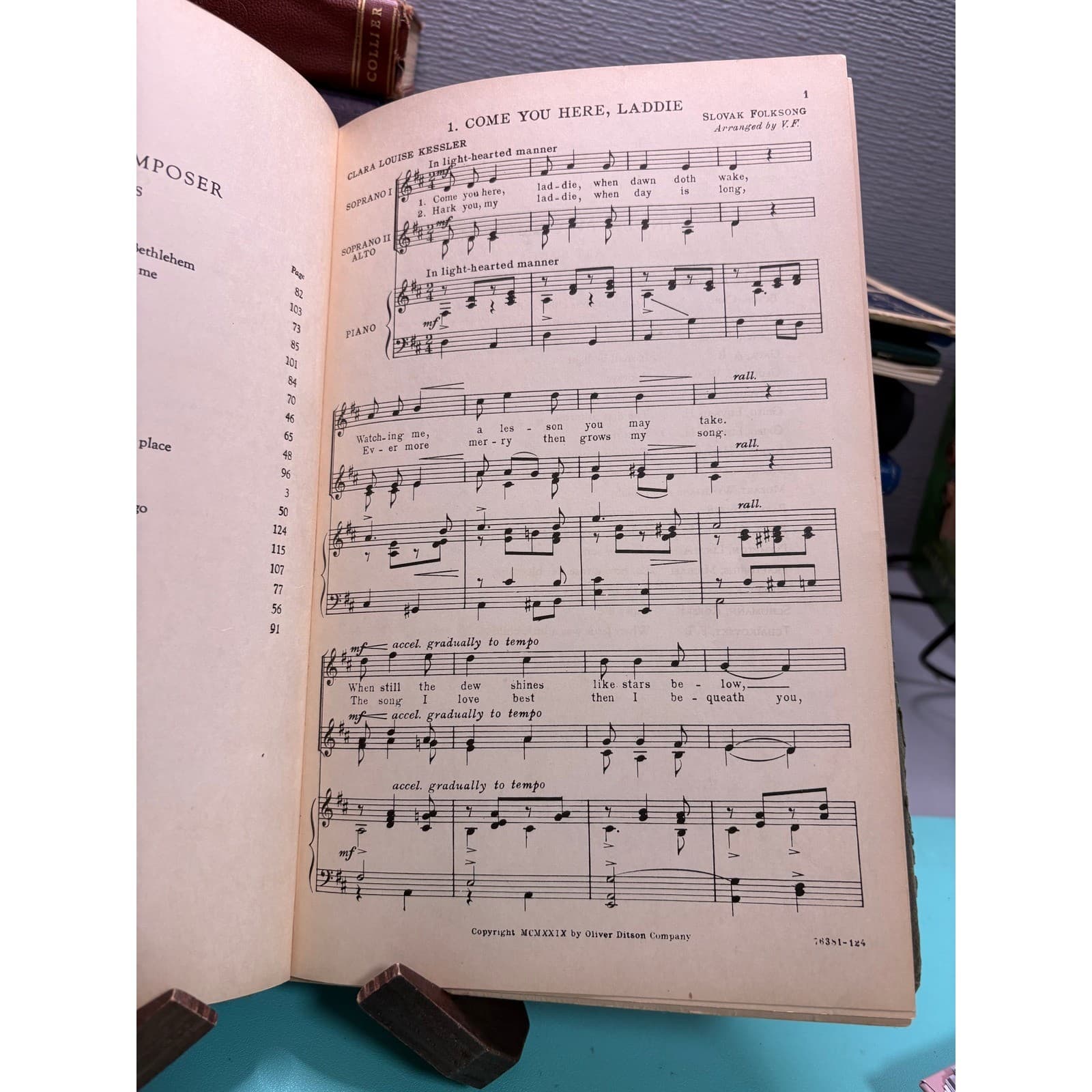 1929 The Glenn Glee Club Book for Girls Mabelle Glenn Oliver Ditson Vintage - Thumbnail 5