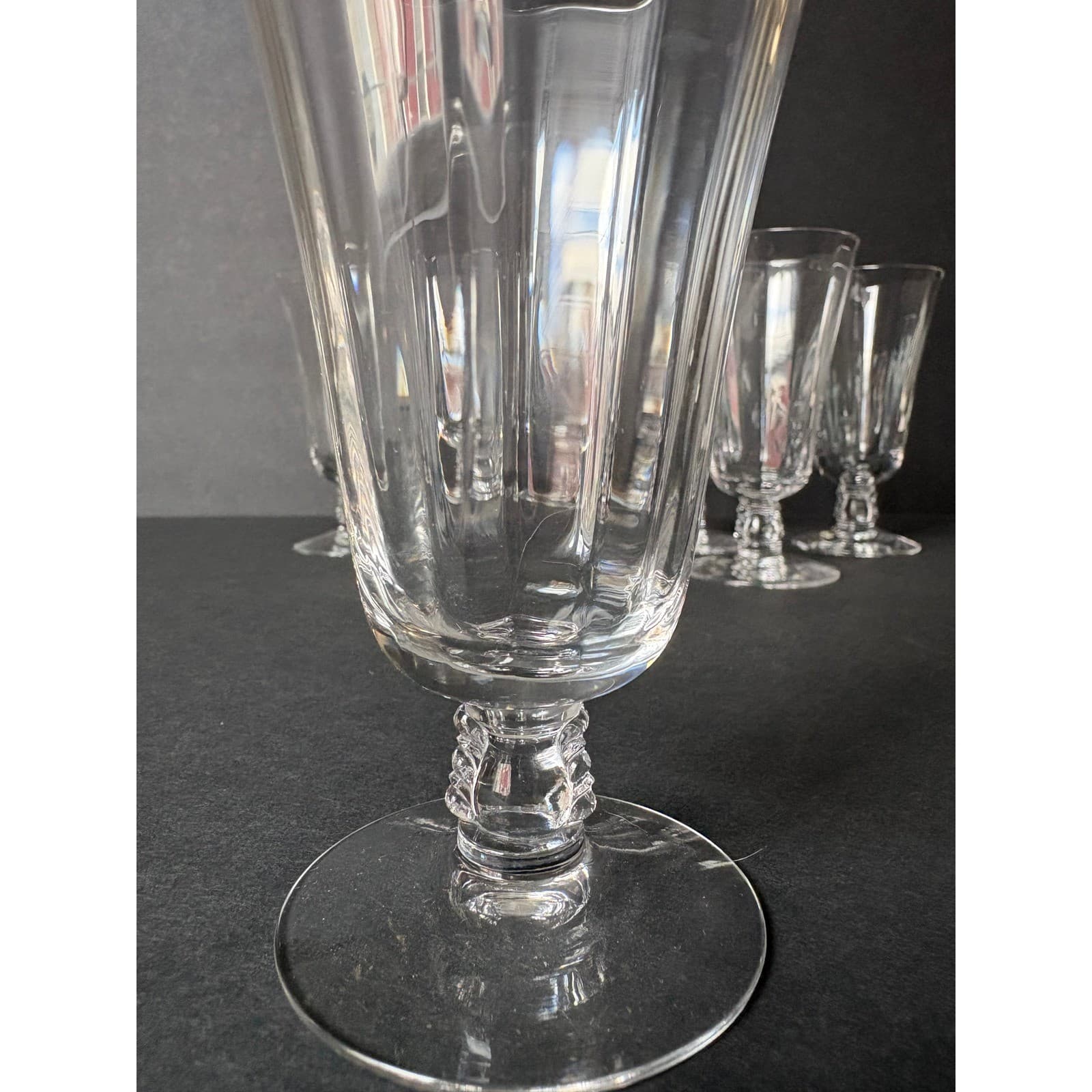 Set of 4 Vintage Silver Flutes By Fostoria Iced Tea Glasses - Thumbnail 5