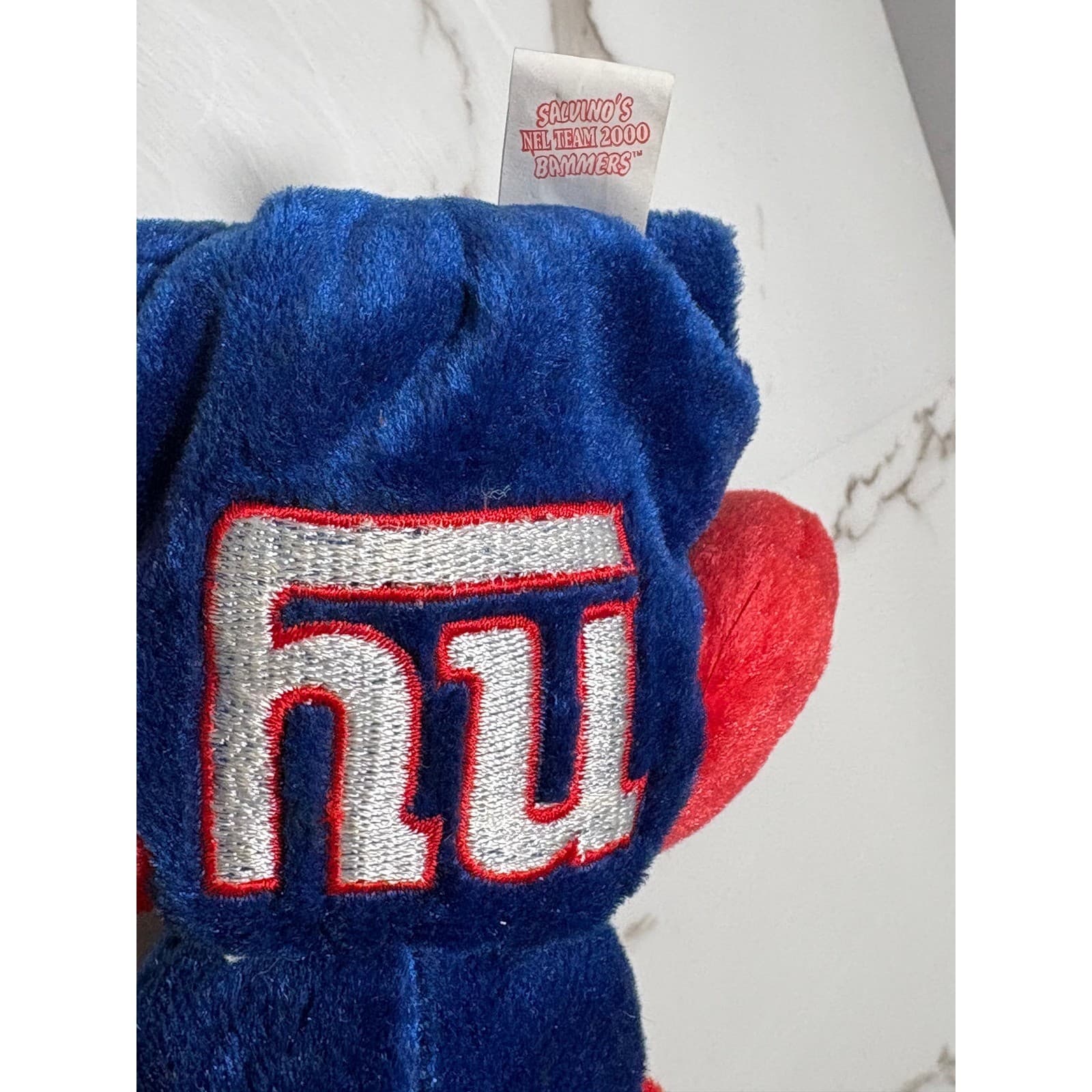 New York Giants Salvino's NFL Team 2000 Bammers Plush Bear Blue Red Vintage Toy - Thumbnail 6