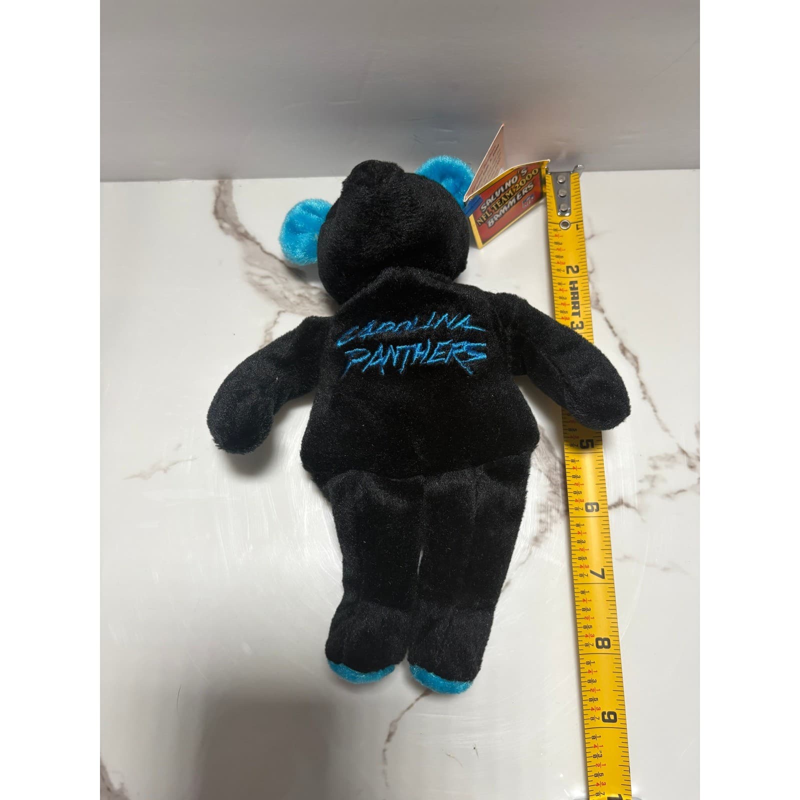 NFL Team 2000 Bammers Carolina Panthers Plush Bear Black Blue Collectible VTG - Thumbnail 9