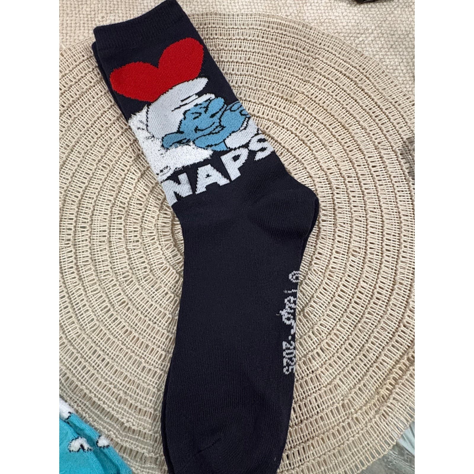 The Smurfs Crew Socks 3 Pairs Navy Blue Grey Naps Size 6-12 - Thumbnail 8