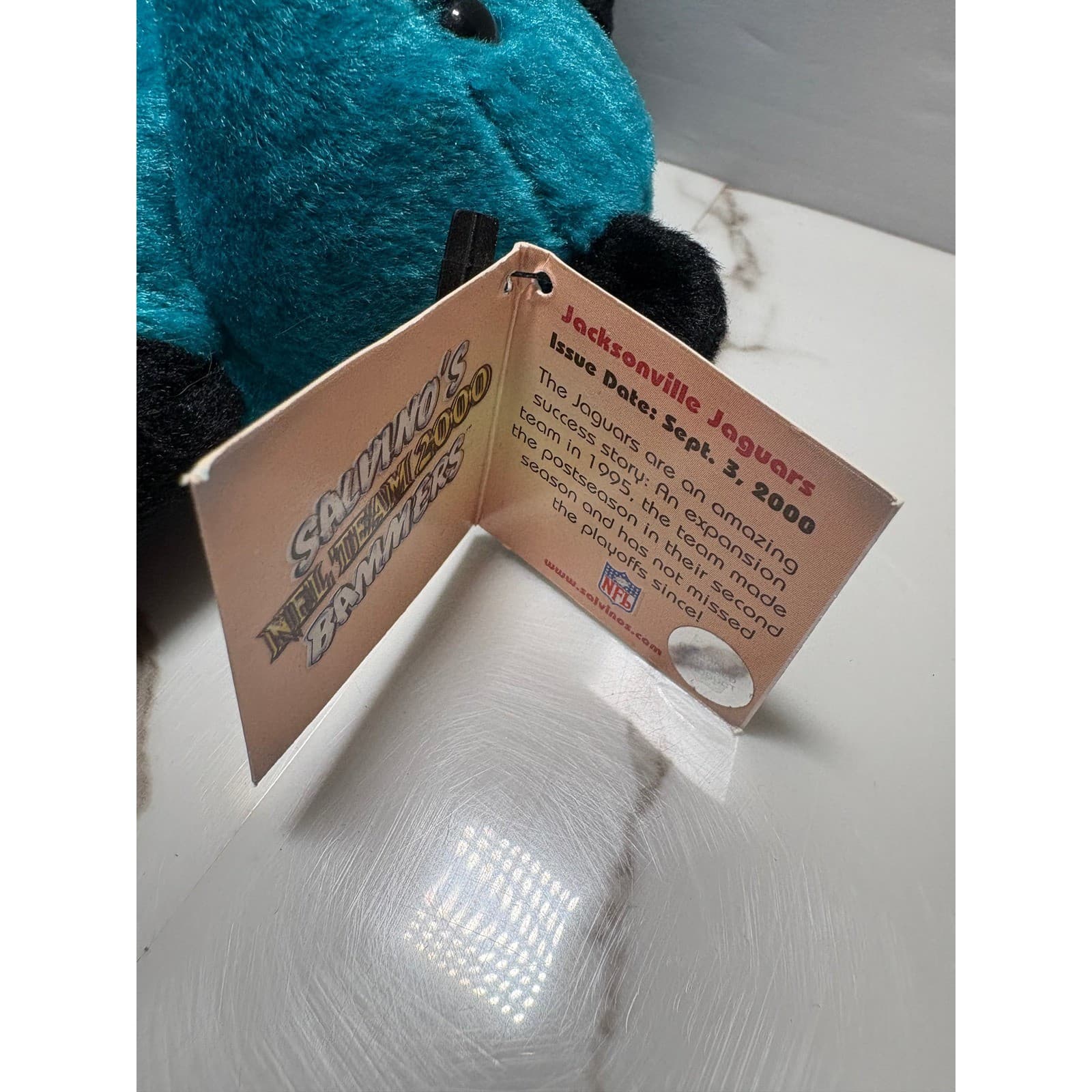 NFL Team 2000 Bammers Jacksonville Jaguars Plush Bear Teal Black Vintage - Thumbnail 5
