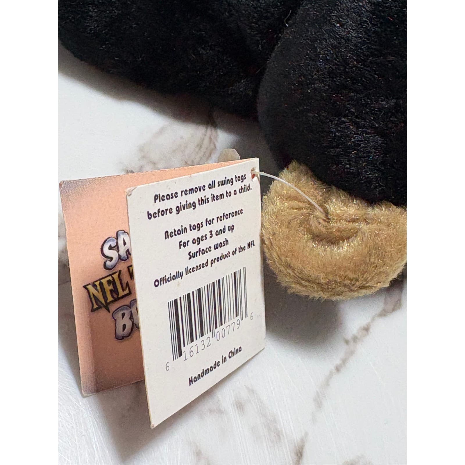 Salvino's Bammers New Orleans Saints NFL Team 2000 Plush Bear Black Gold - Thumbnail 5
