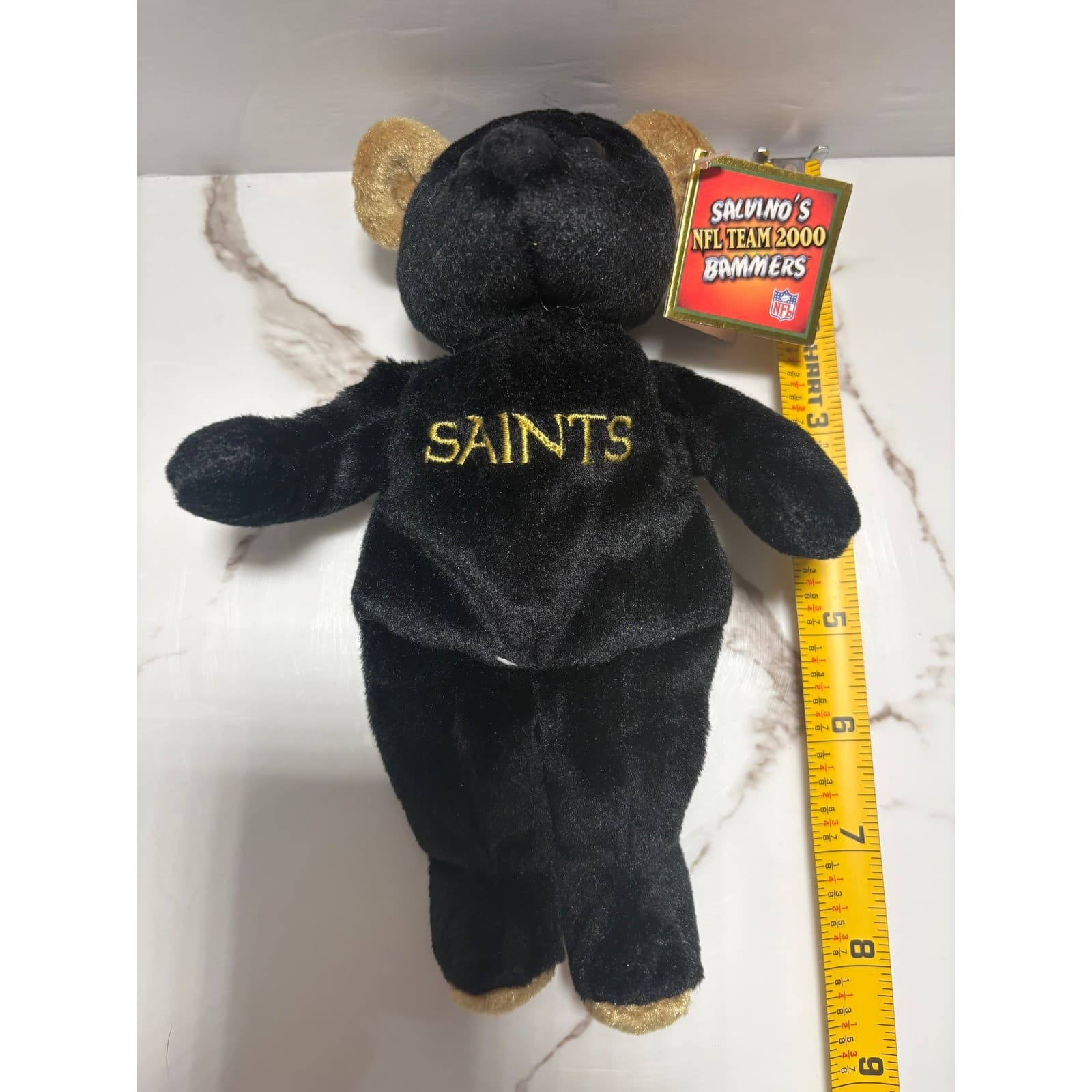 Salvino's Bammers New Orleans Saints NFL Team 2000 Plush Bear Black Gold - Thumbnail 2