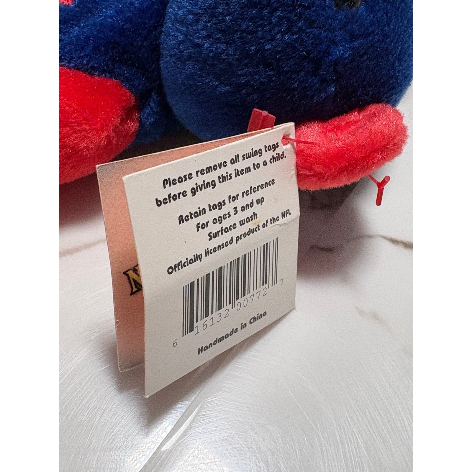 New York Giants Salvino's NFL Team 2000 Bammers Plush Bear Blue Red Vintage Toy - Thumbnail 8