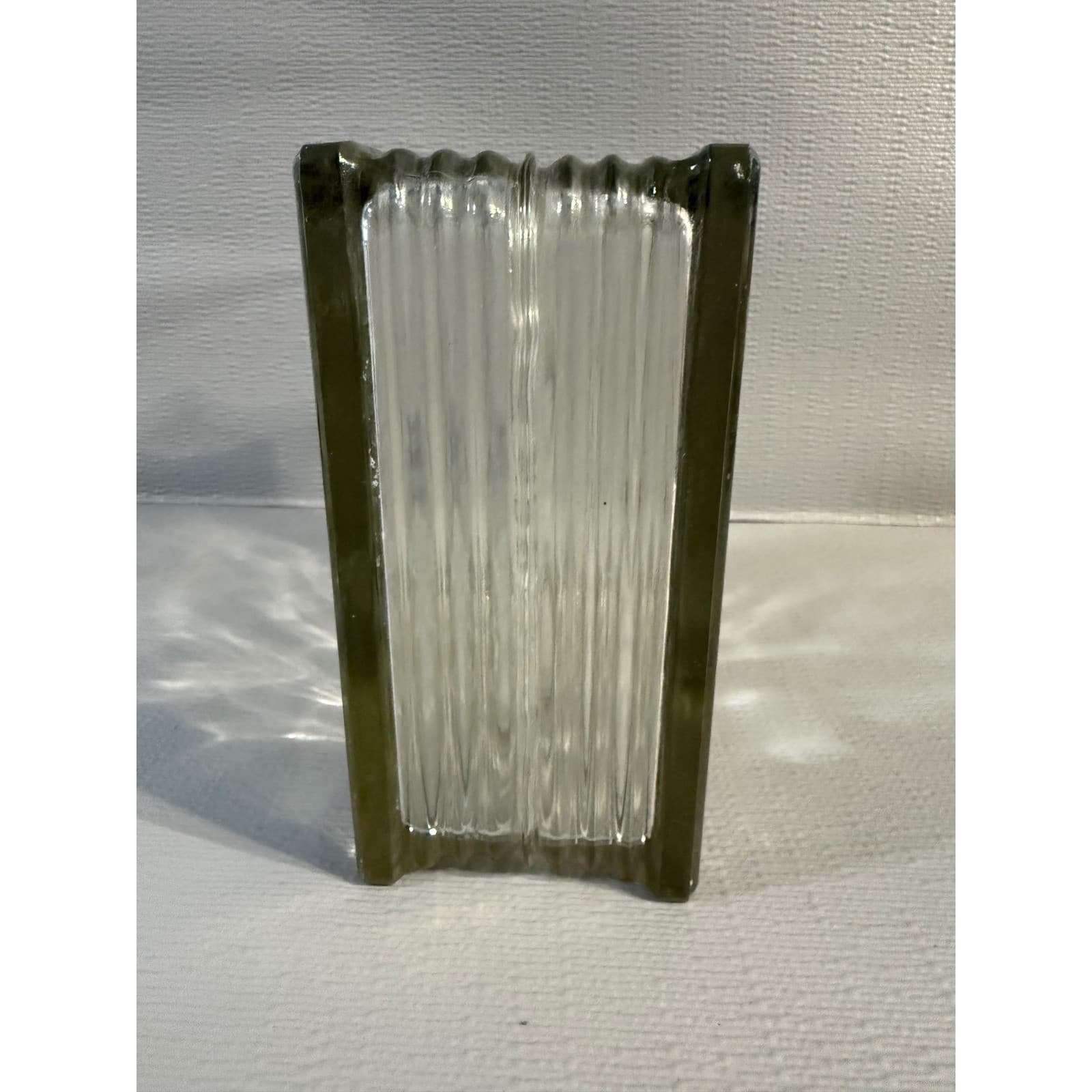 Vintage Clear Wavy Pattern Architectural Glass Block Brick 8x8x4 DIY Decor - Thumbnail 4