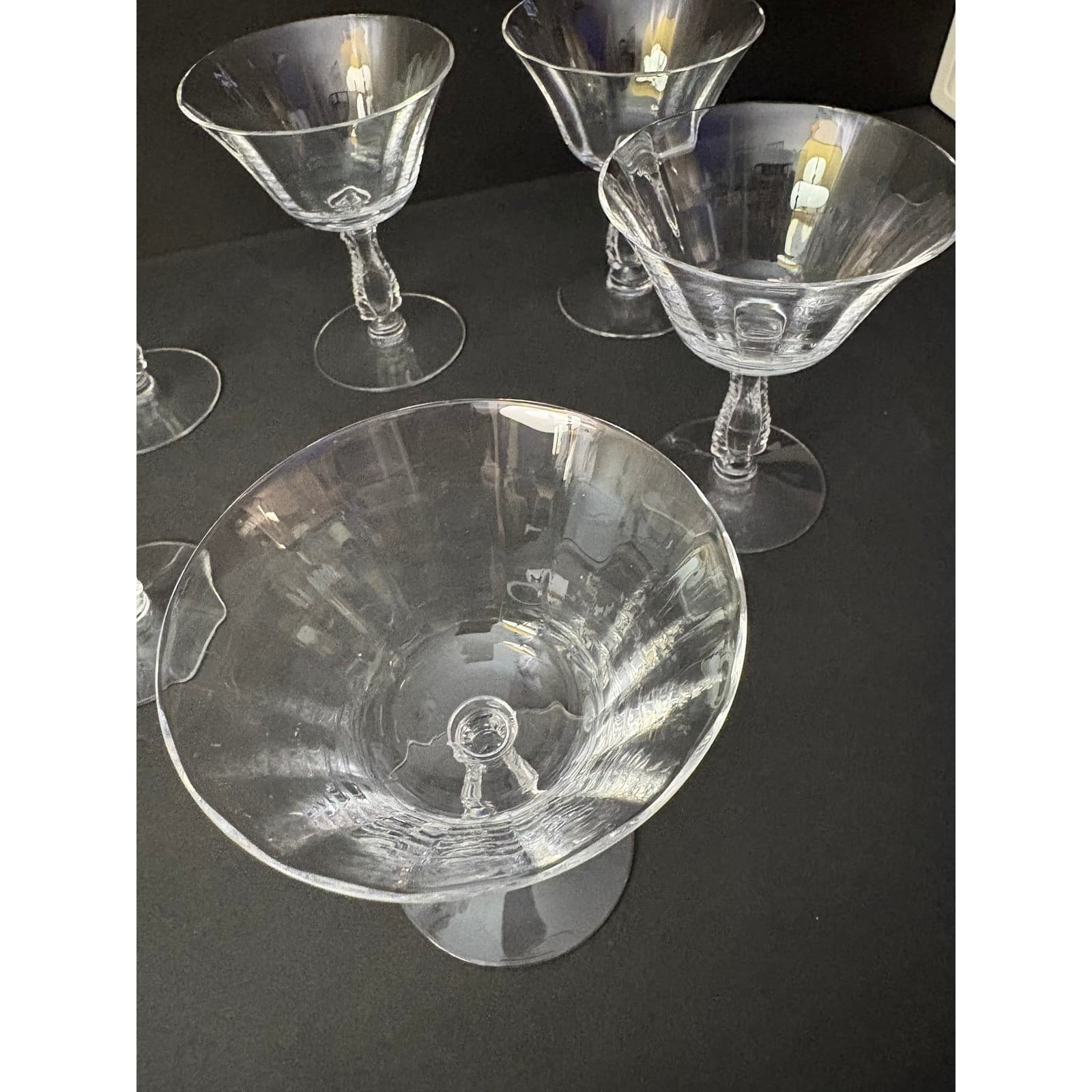 Set of 6 Vintage Silver Flutes by Fostoria Low Sherbet - Thumbnail 8