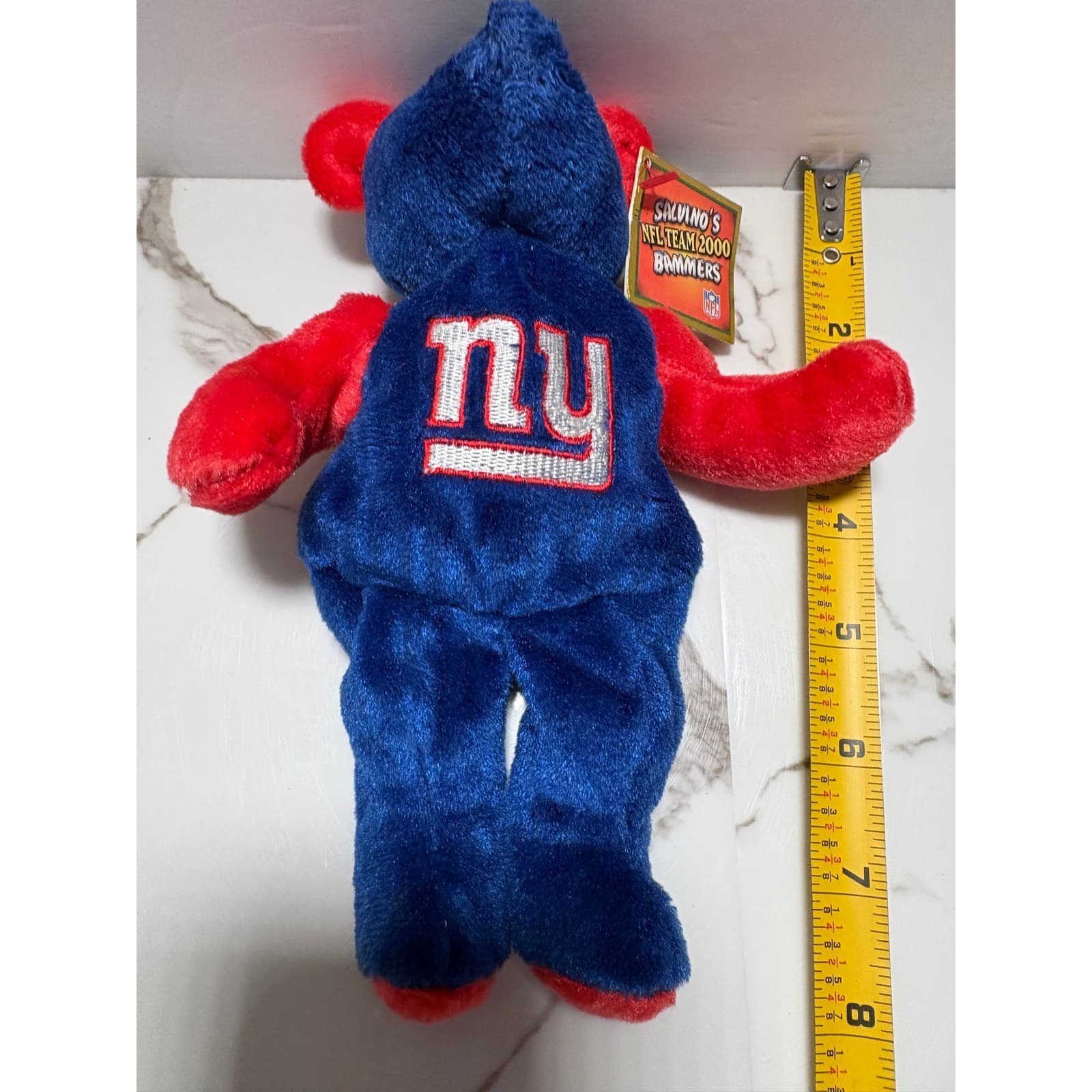 New York Giants Salvino's NFL Team 2000 Bammers Plush Bear Blue Red Vintage Toy - Thumbnail 3