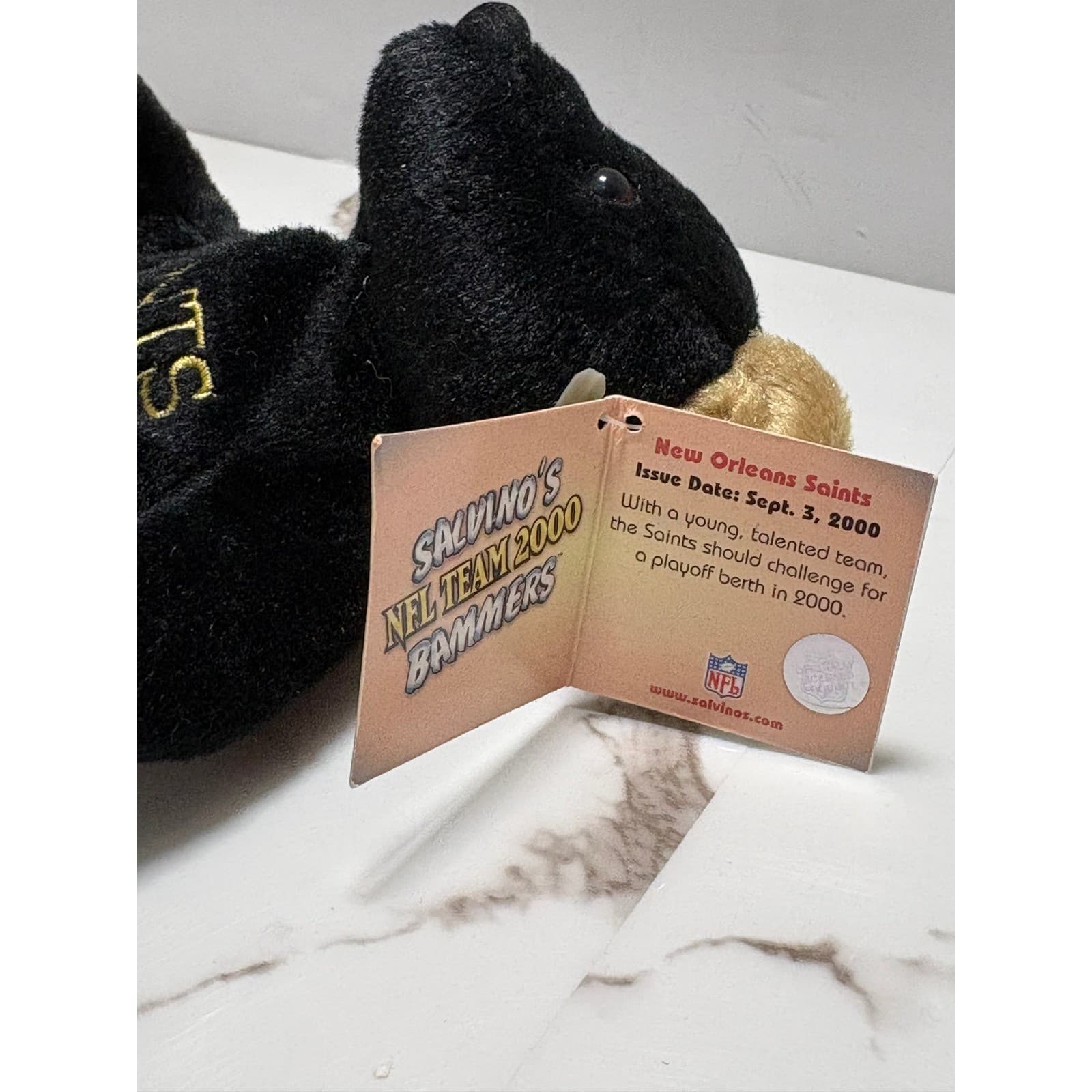 Salvino's Bammers New Orleans Saints NFL Team 2000 Plush Bear Black Gold - Thumbnail 4