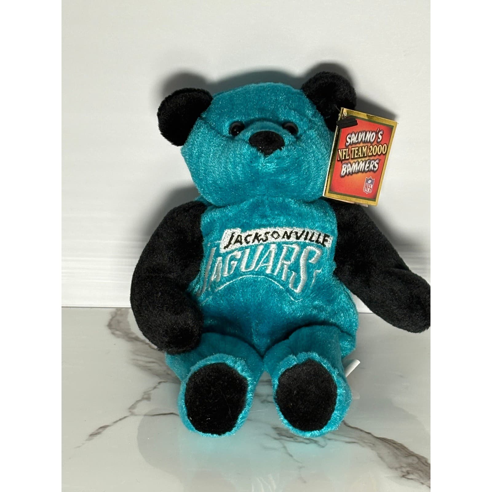 NFL Team 2000 Bammers Jacksonville Jaguars Plush Bear Teal Black Vintage - Thumbnail 2